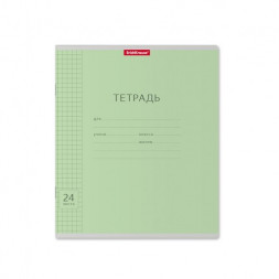 Тетрадь. 24 листа. КЛЕТКА. ErichKrause. Классика с линовкой зеленая
