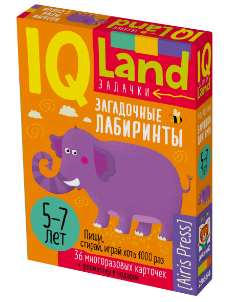 IQ Многоразовые карточки с маркером. 5+ Загадочные лабиринты