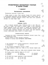Тематический контроль знаний. Русский язык 3 класс