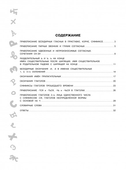 Тематический контроль знаний. Русский язык 4 класс