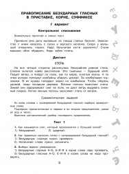 Тематический контроль знаний. Русский язык 4 класс