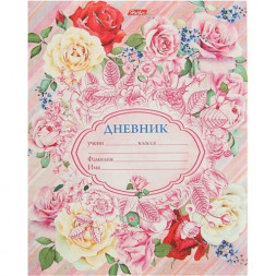 Дневник для 1-11 классов. Hatber. 40 листов. А5. На скобе. тиснение Blooming Flowers