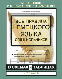 Все правила немецкого языка для школьников в схемах и таблицах. 5-9 классы. Антонов М.С.,Компаниец И.М.,Компаниец Л.В.